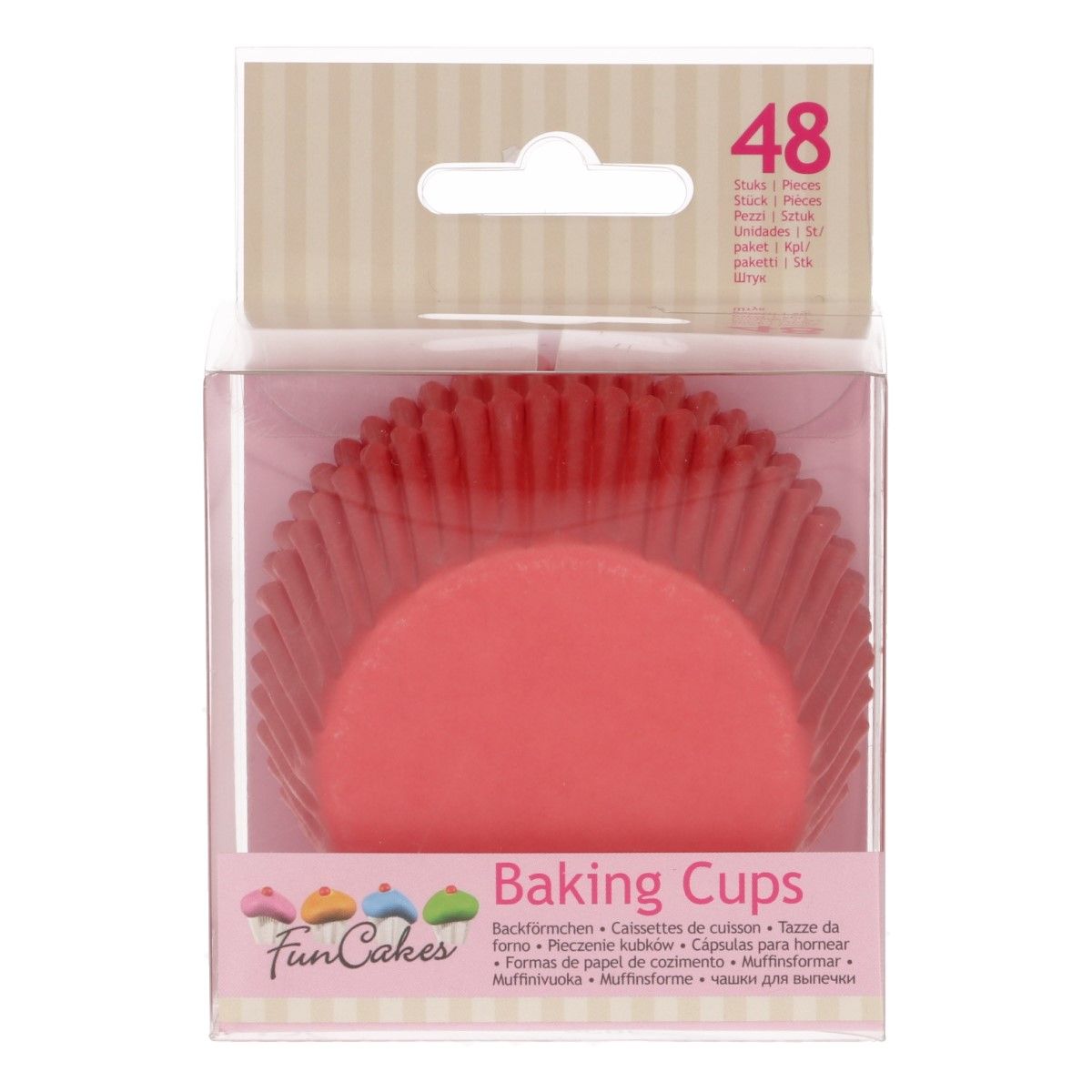 FUNCAKES BAKING CUPS -RED- PK48